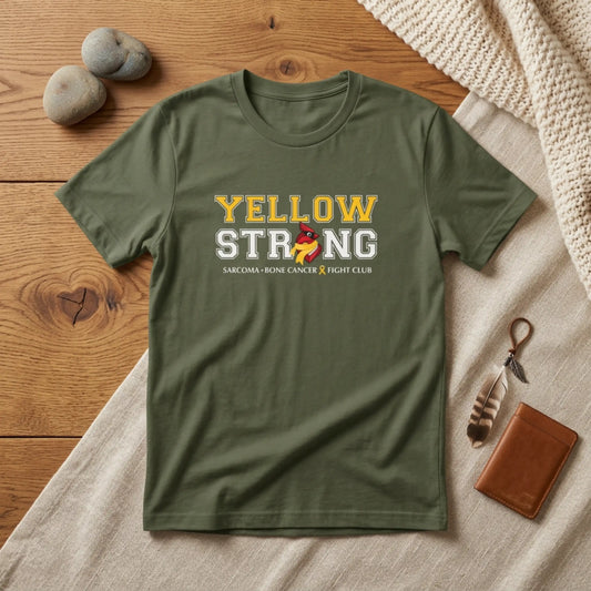 Yellow Strong T-Shirt — Sarcoma Bone Cancer Fight Club Awareness Tee