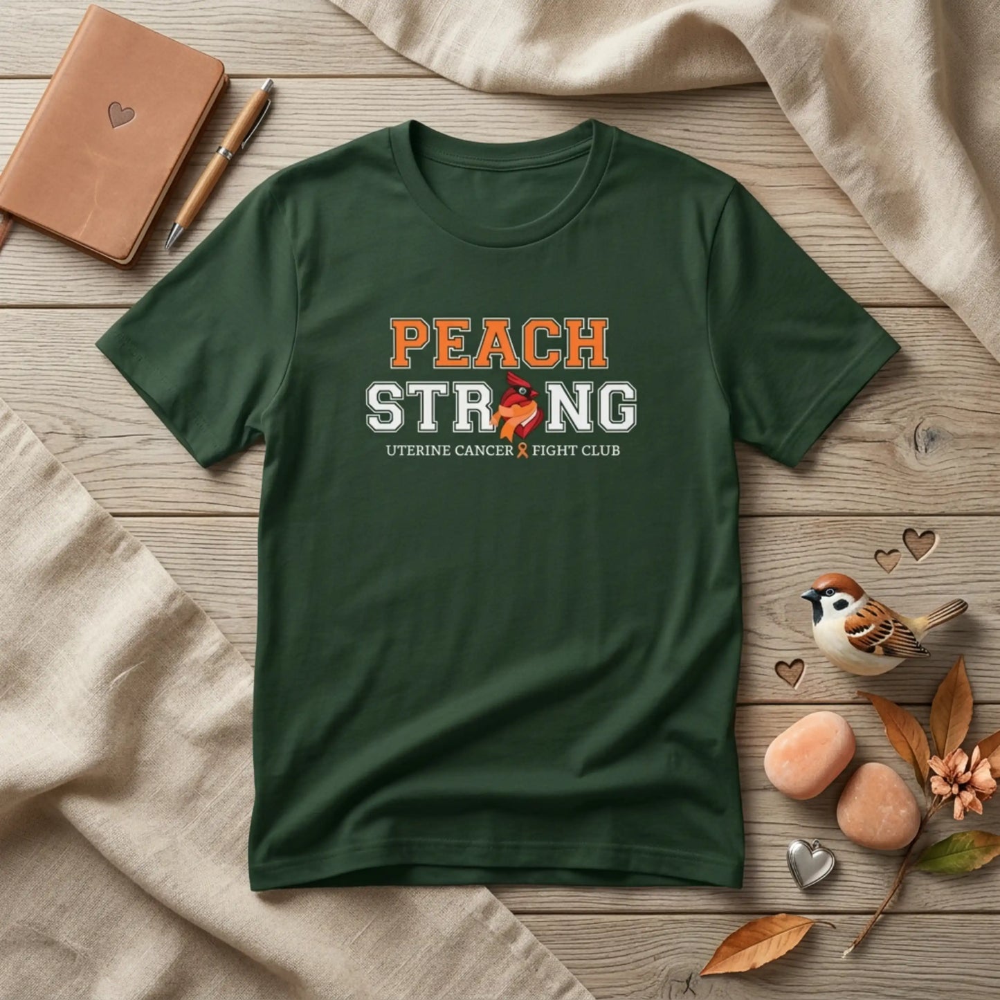 Peach Strong T-Shirt — Uterine Endometrial Cancer Fight Club Awareness Tee