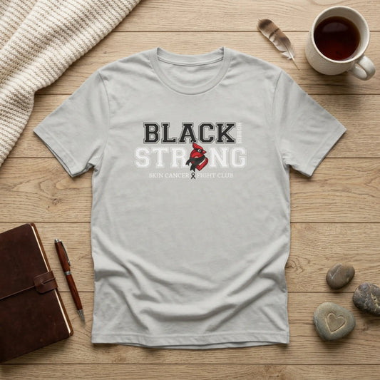 Black Ribbon Strong T-Shirt — Skin Cancer Fight Club Awareness Tee
