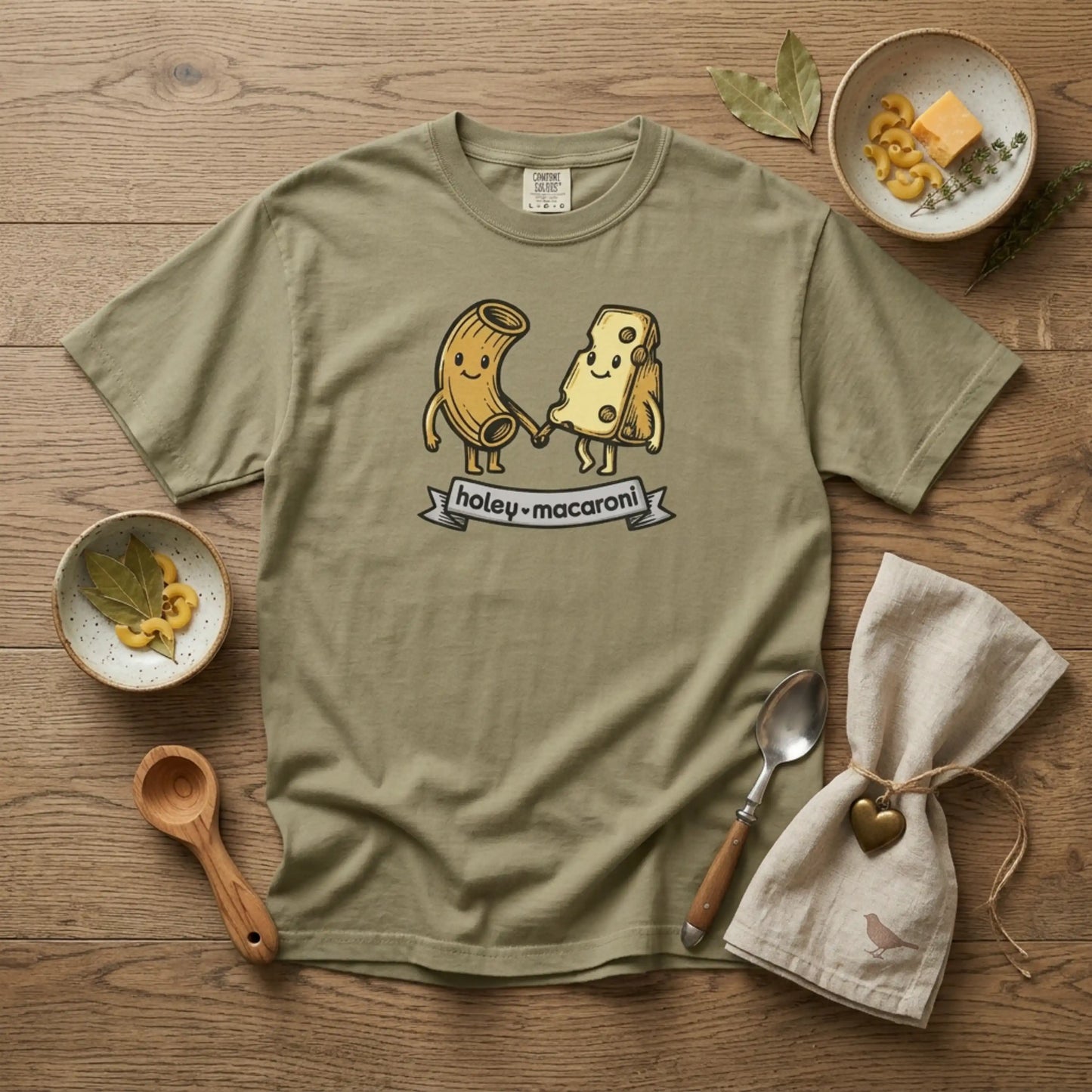 Holey Macaroni T-Shirt — Funny Mac & Cheese Graphic Vintage Tee