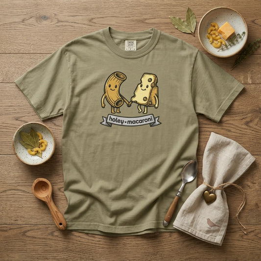 Holey Macaroni T-Shirt — Funny Mac & Cheese Graphic Vintage Tee