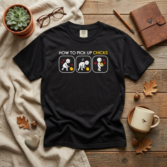 "How to Pick Up Chicks" Unisex Garment-Dyed T-shirt
