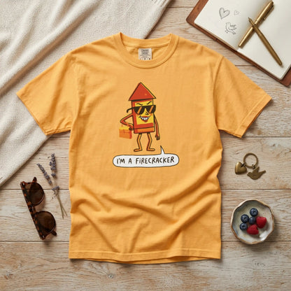 "I’m a Firecracker" Cartoon T-Shirt —  Funny Explosive Persona Tee