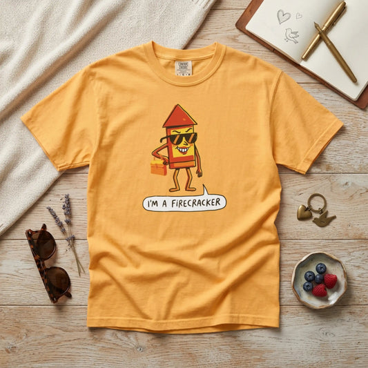 "I’m a Firecracker" Cartoon T-Shirt —  Funny Explosive Persona Tee