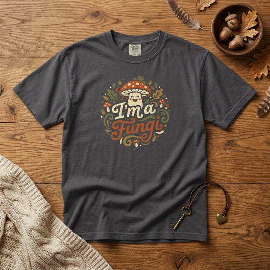 "I'm a Fungi" T-Shirt — Cute Mushroom Graphic Tee for Nature Lovers