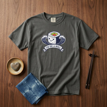 I'm On A Roll Sushi T-Shirt — Cute Kawaii Seafood Graphic Tee
