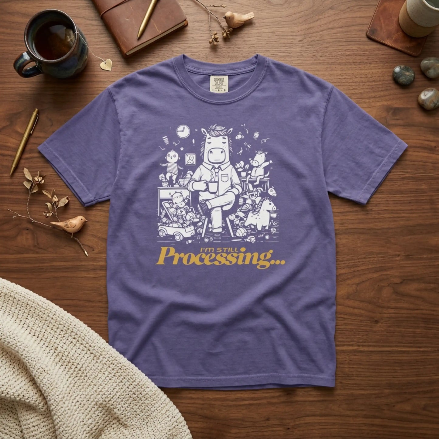 "I'm Still Processing..." T-Shirt - Funny Cartoon Techie Tee