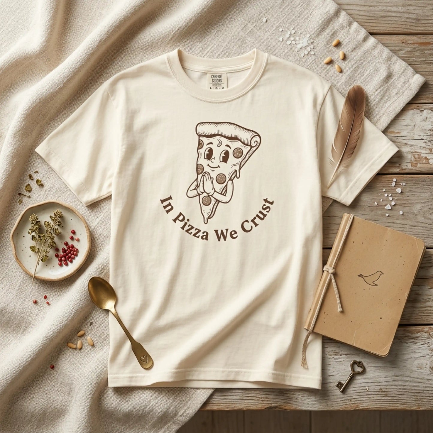 "In Pizza We Crust" T-Shirt — Cute Cartoon Pizza Slice Tee