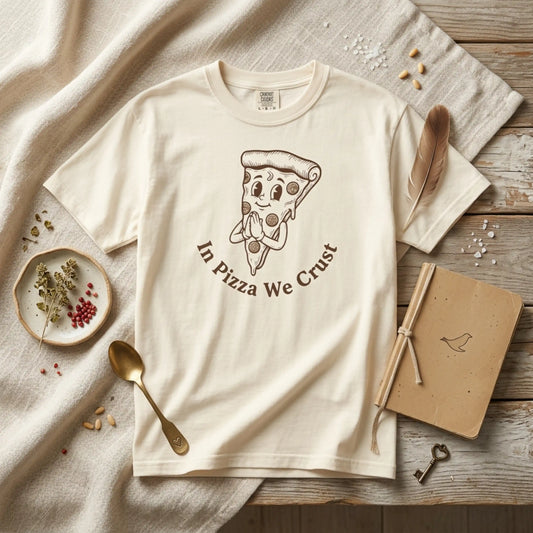 "In Pizza We Crust" T-Shirt — Cute Cartoon Pizza Slice Tee