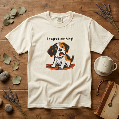"I Regret Nothing" Unisex Tee - Funny Puppy T-Shirt