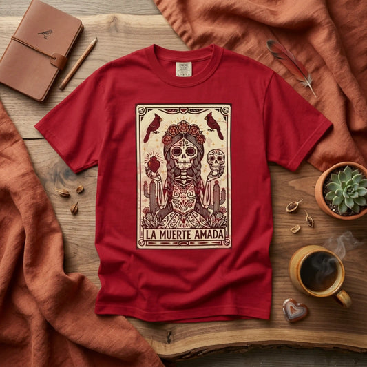 "La Muerte Amada" T-Shirt — Day of the Dead Skull Art Tee