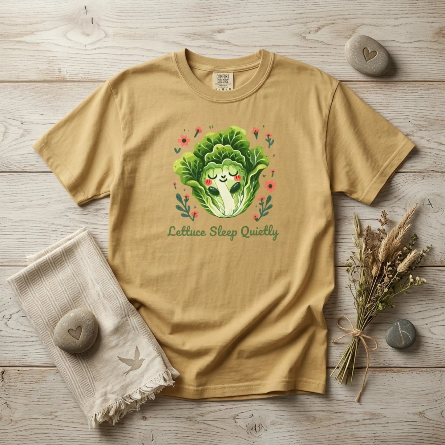 Lettuce Sleep Quietly T-Shirt — Cute Sleeping Lettuce Graphic Tee