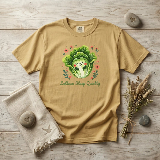 Lettuce Sleep Quietly T-Shirt — Cute Sleeping Lettuce Graphic Tee