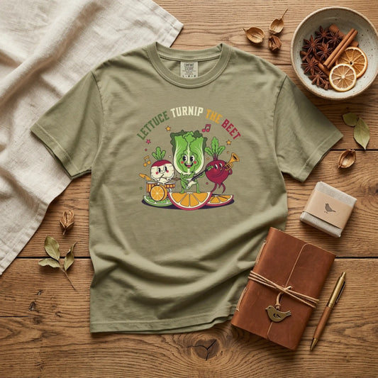 Lettuce Turnip The Beet T-Shirt — Cute Vegetable Band Graphic Tee