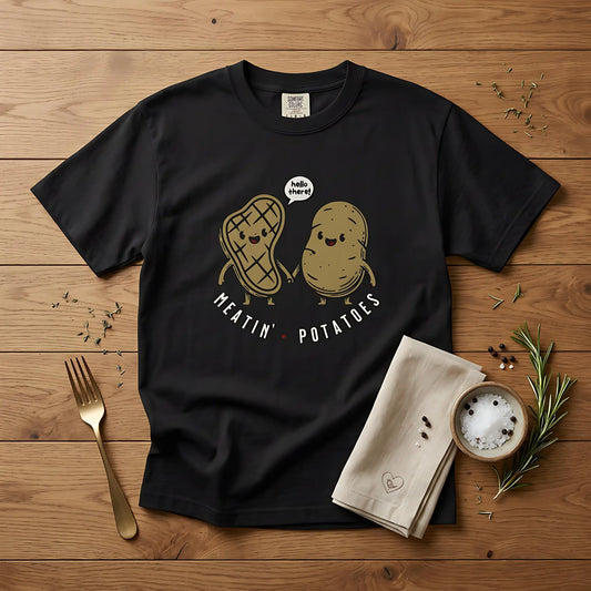 Meatin' Potatoes T-Shirt — Cute Steak & Potato Graphic Tee