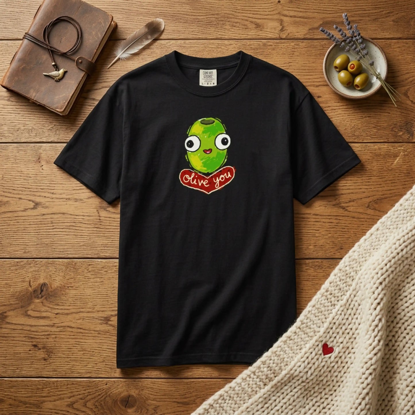 "Olive You" Cute Graphic T-Shirt - Love Tee