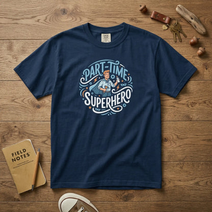 Part-Time Superhero T-Shirt — Funny Dad & Hero Appreciation Tee