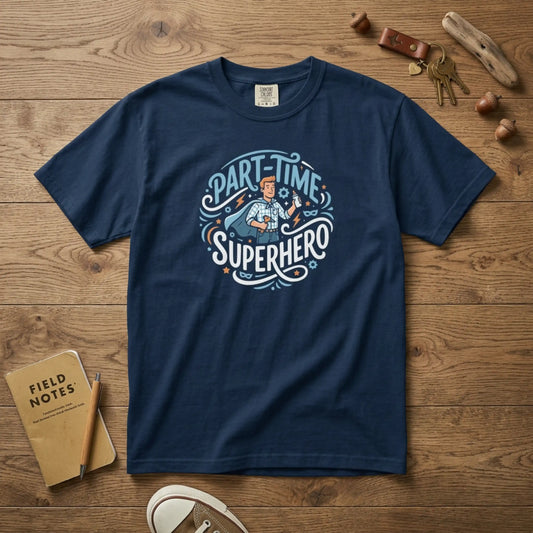Part-Time Superhero T-Shirt — Funny Dad & Hero Appreciation Tee