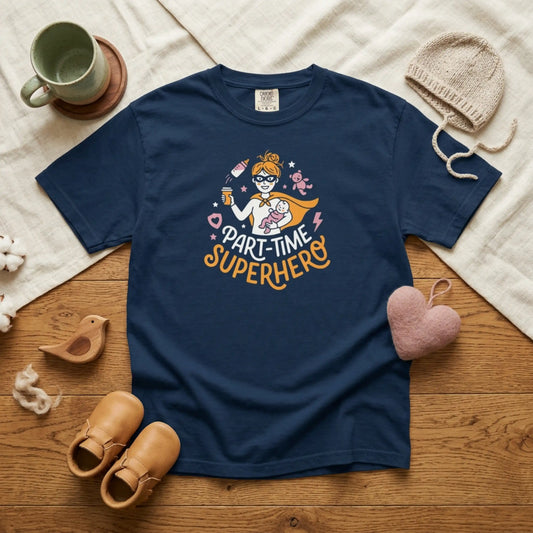 Part-Time Superhero Mom T-Shirt — Cute Nursing & Momlife Graphic Tee