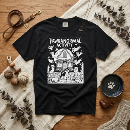 "Pawranormal Activity" Dog T-Shirt - Haunted House Fun Graphic Tee