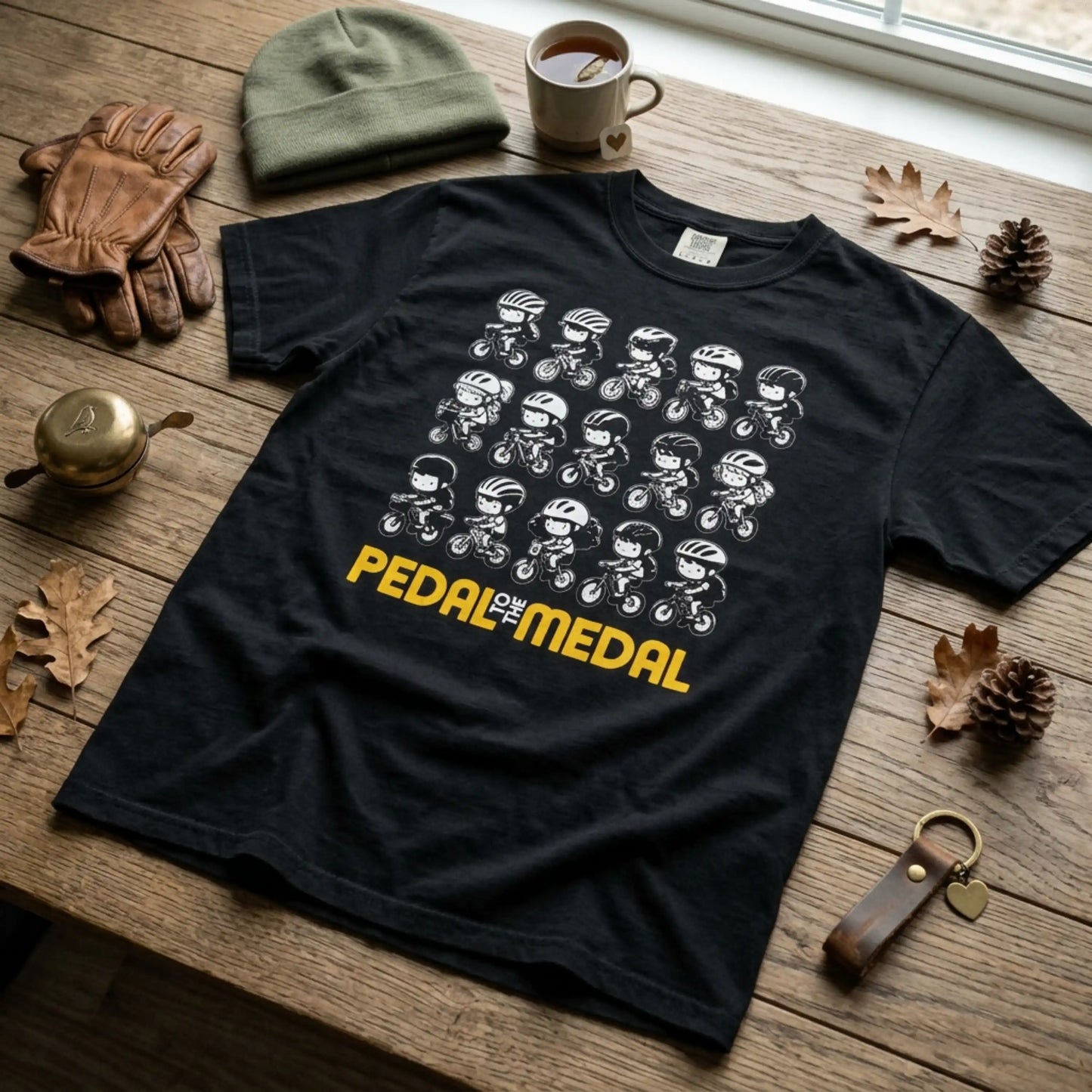 Pedal for the Medal Graphic Tee — Cute Cycling Crew Illustration T-Shirt