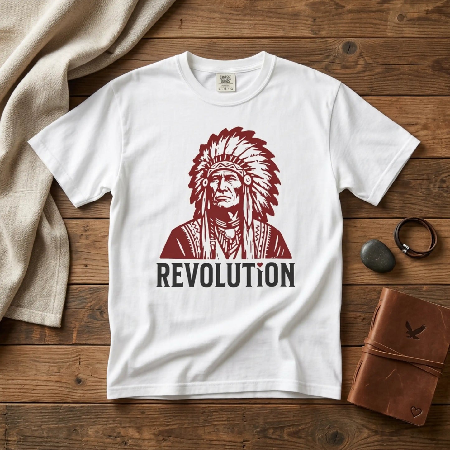 Revolution Graphic T-Shirt - Native Chief First Nation Illustrated Tee