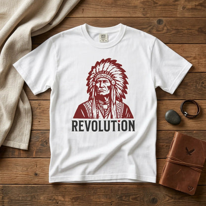 Revolution Graphic T-Shirt - Native Chief First Nation Illustrated Tee