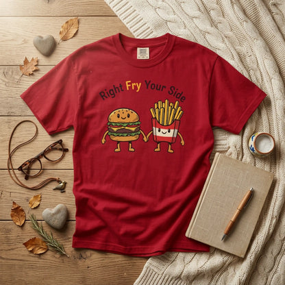 Right Fry Your Side Burger & Fries T-Shirt - Cheeseburger French Fries Retro Tee