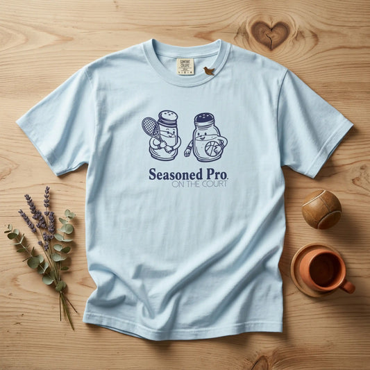 "Seasoned Pro on the Court" T-Shirt — Cute Salt & Pepper Shakers Athletic Graphic Tee