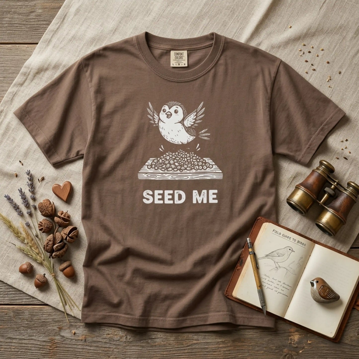 "Seed Me" Bird Watching T-Shirt - Funny Birder Gift - Bird Lover Humor