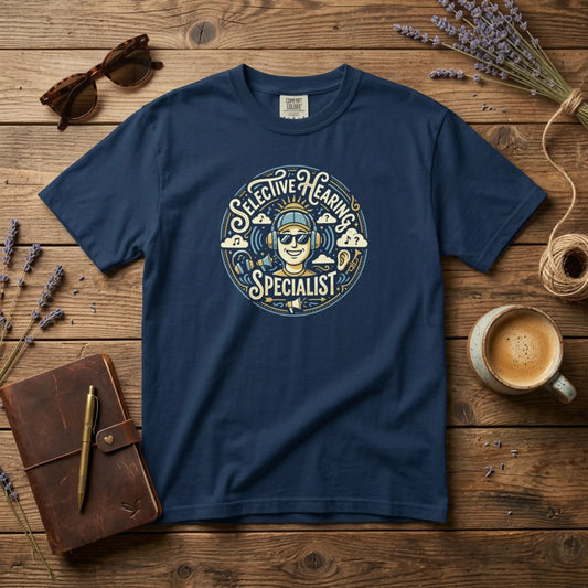 Selective Hearing Specialist T-Shirt — Funny Earbuds Graphic Tee