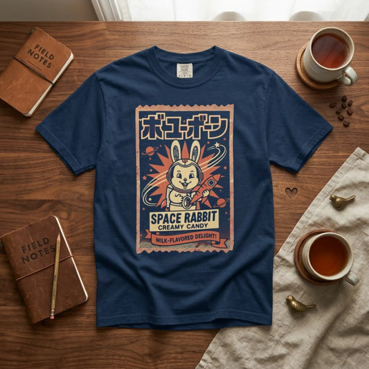Space Rabbit T-Shirt — Retro Japanese Candy Graphic Tee