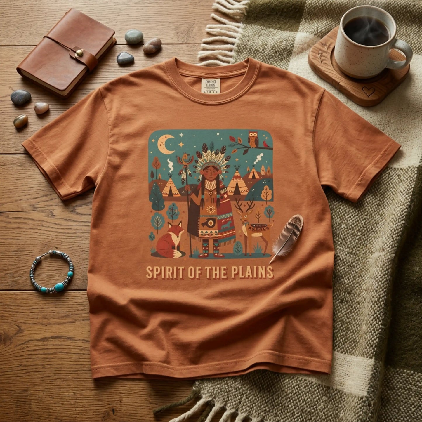 'Spirit of the Plains' T-Shirt — Native-Inspired Spiritual Graphic Tee