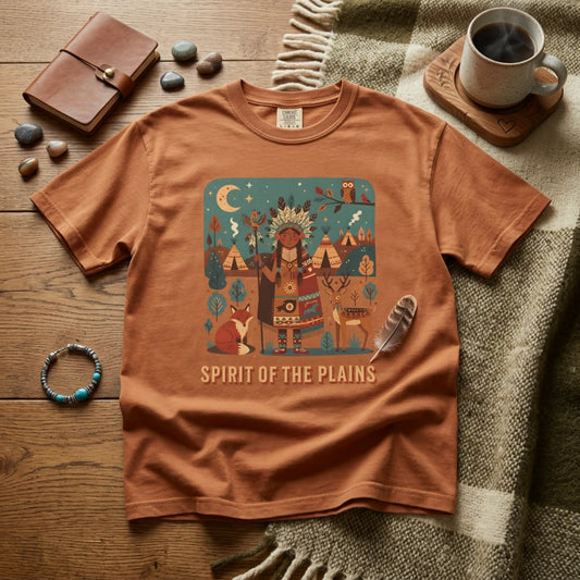 'Spirit of the Plains' T-Shirt — Native-Inspired Spiritual Graphic Tee