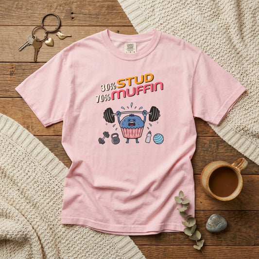 "Stud Muffin" T-Shirt — Cute Funny Gym Cupcake Fitness Design