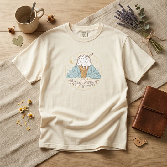 Sweet Dreams Ice Cream T-Shirt — Cute Pastel Dessert Graphic Tee