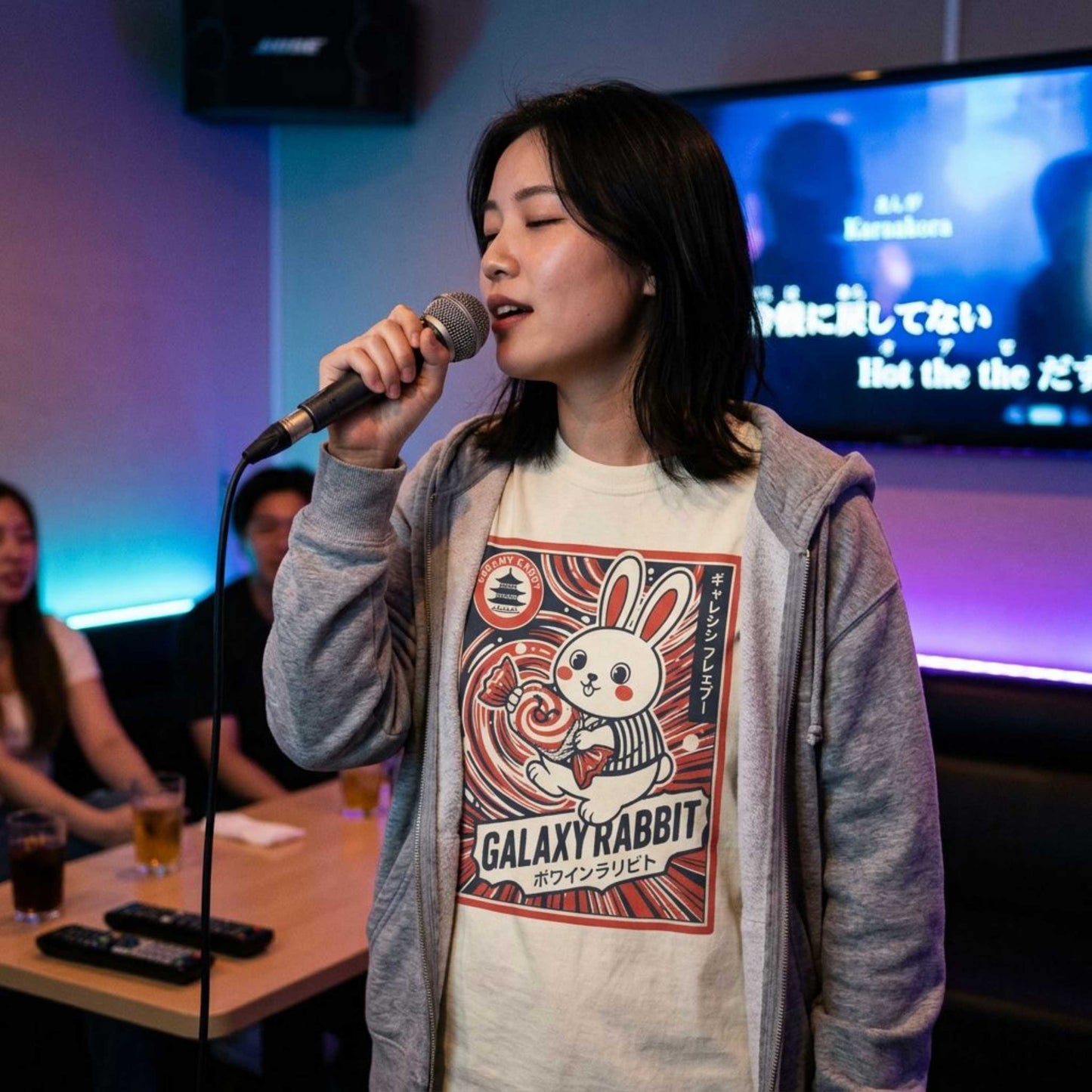 "Galaxy Rabbit" Milk Candy Graphic T-Shirt — Cute Japanese Anime Bunny Tee