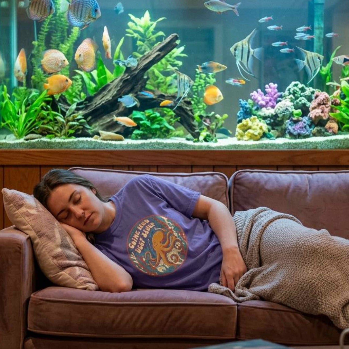 Going Into Deep Sleep Octopus T-Shirt — Vintage Ocean Sleep Graphic Tee