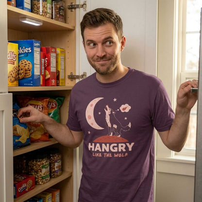 Hangry Like the Wolf T-Shirt — Cute Howling Wolf Graphic Tee