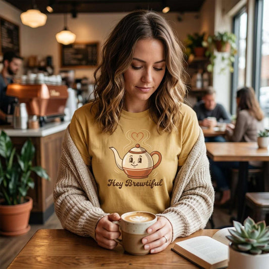 Hey Brewtiful - Coffee & Tea Lovers Cozy T-shirt