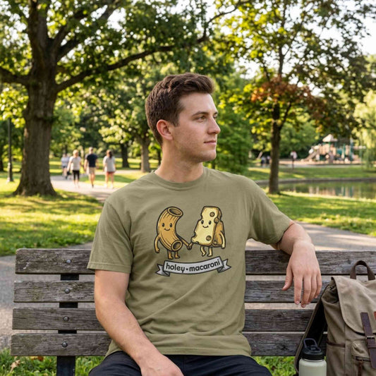 Holey Macaroni T-Shirt — Funny Mac & Cheese Graphic Vintage Tee