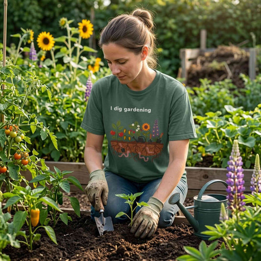 “I Dig Gardening” T-Shirt — Cute Plant Flower Vegetable Garden Lover Tee