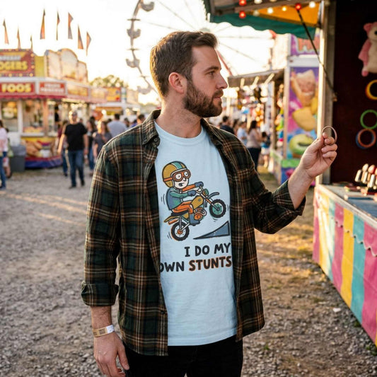 "I Do My Own Stunts" Unisex Garment-Dyed T-shirt - Funny Stuntman Graphic Tee