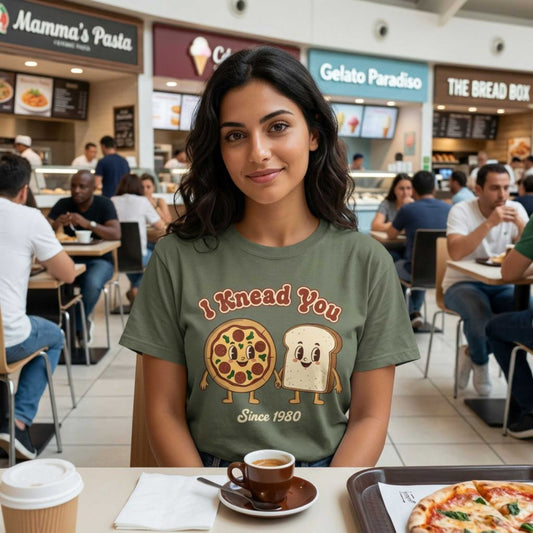 "I Knead You" T-Shirt — Cute Bakery Couple Pizza & Bread Lovers Pun Graphic Tee
