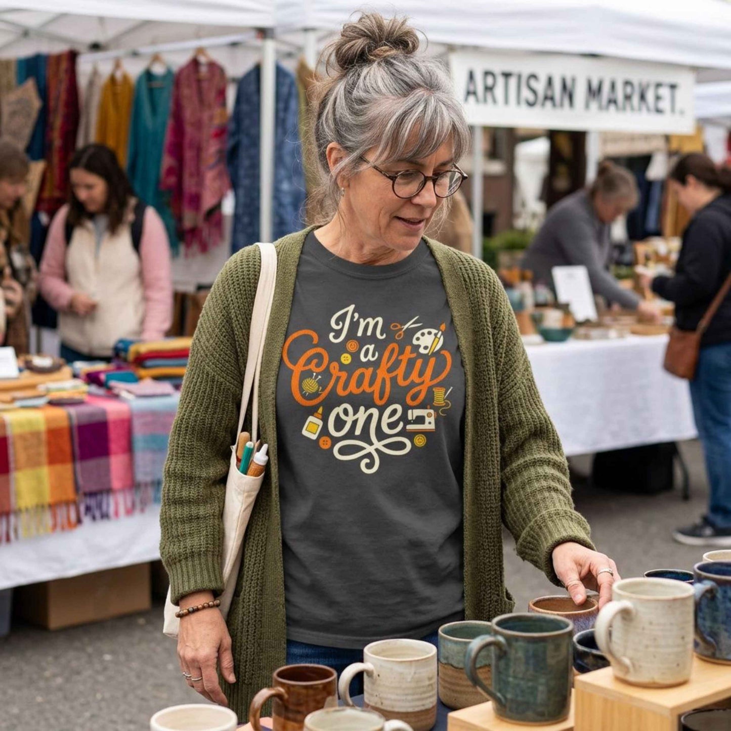 "I'm a Crafty One" T-Shirt —  Graphic Tee for Arts & Crafts Enthusiasts
