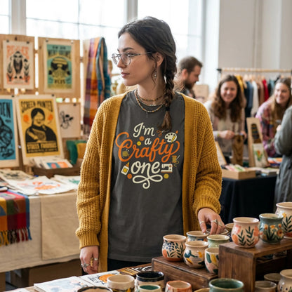 "I'm a Crafty One" T-Shirt —  Graphic Tee for Arts & Crafts Enthusiasts