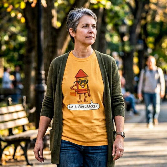 "I’m a Firecracker" Cartoon T-Shirt —  Funny Explosive Persona Tee