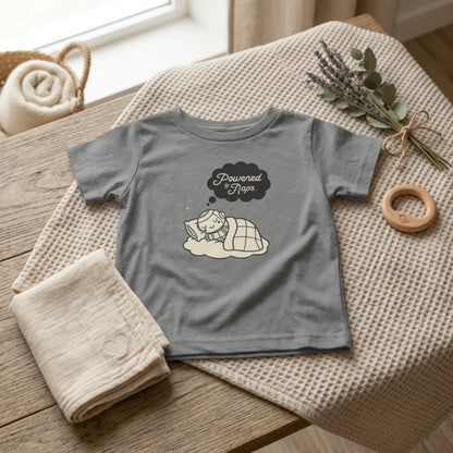 "Powered by Naps" Infant Tee — Cute Sleeping Recharging Baby Robot Android Graphic