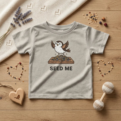 "Seed Me" Infant Tee — Cute Hungry Baby Bird Graphic Shirt