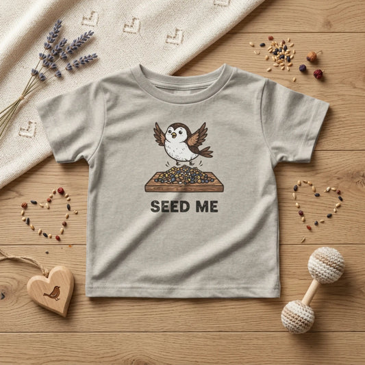 "Seed Me" Infant Tee — Cute Hungry Baby Bird Graphic Shirt